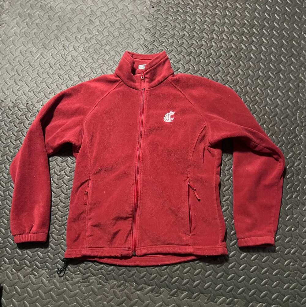 Columbia Women's Red Full Zip Fleece Jacket with WSU Logo